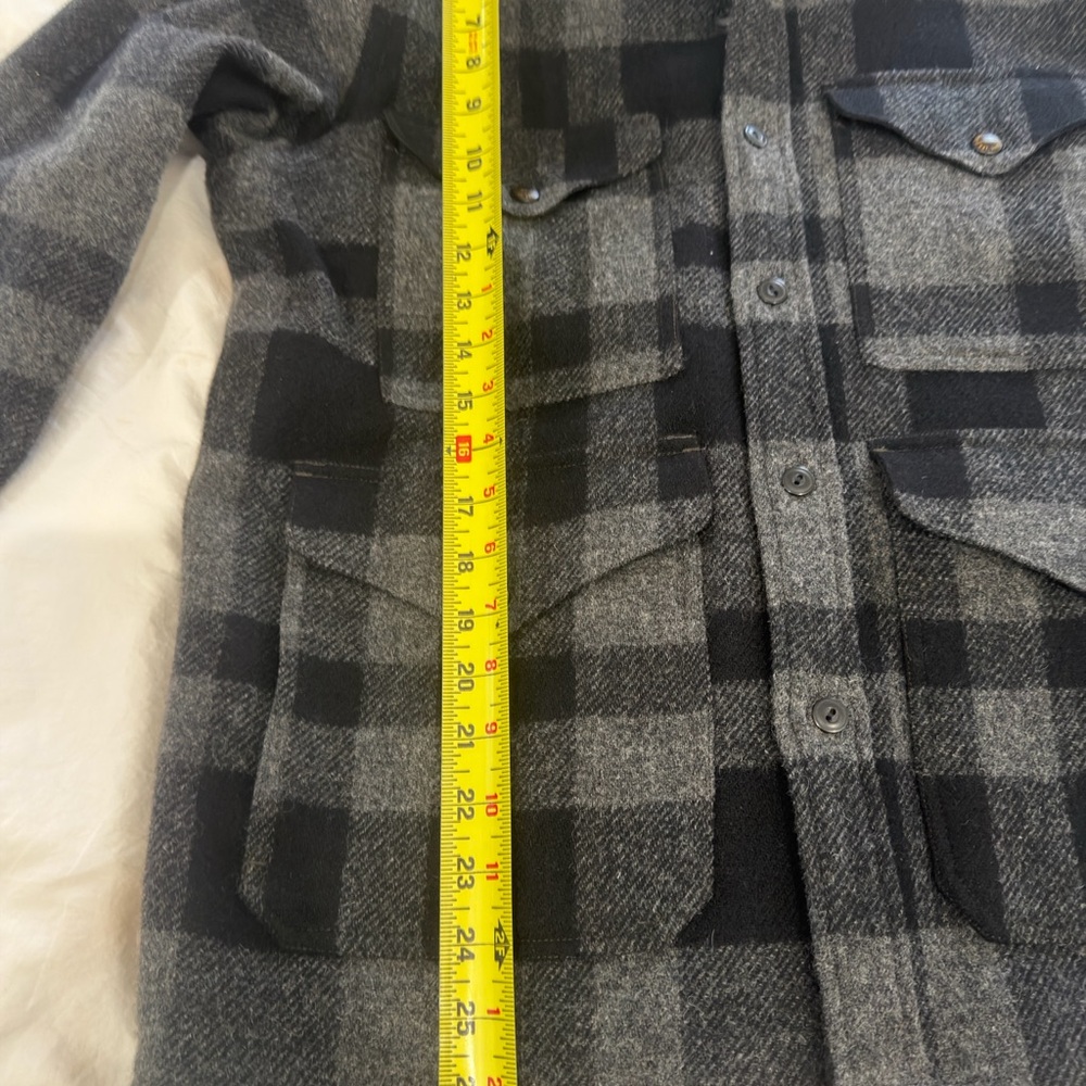 RRL Ralph Lauren Men's Gray and Black Plaid Shirt Jacket - Picture 9 of 10